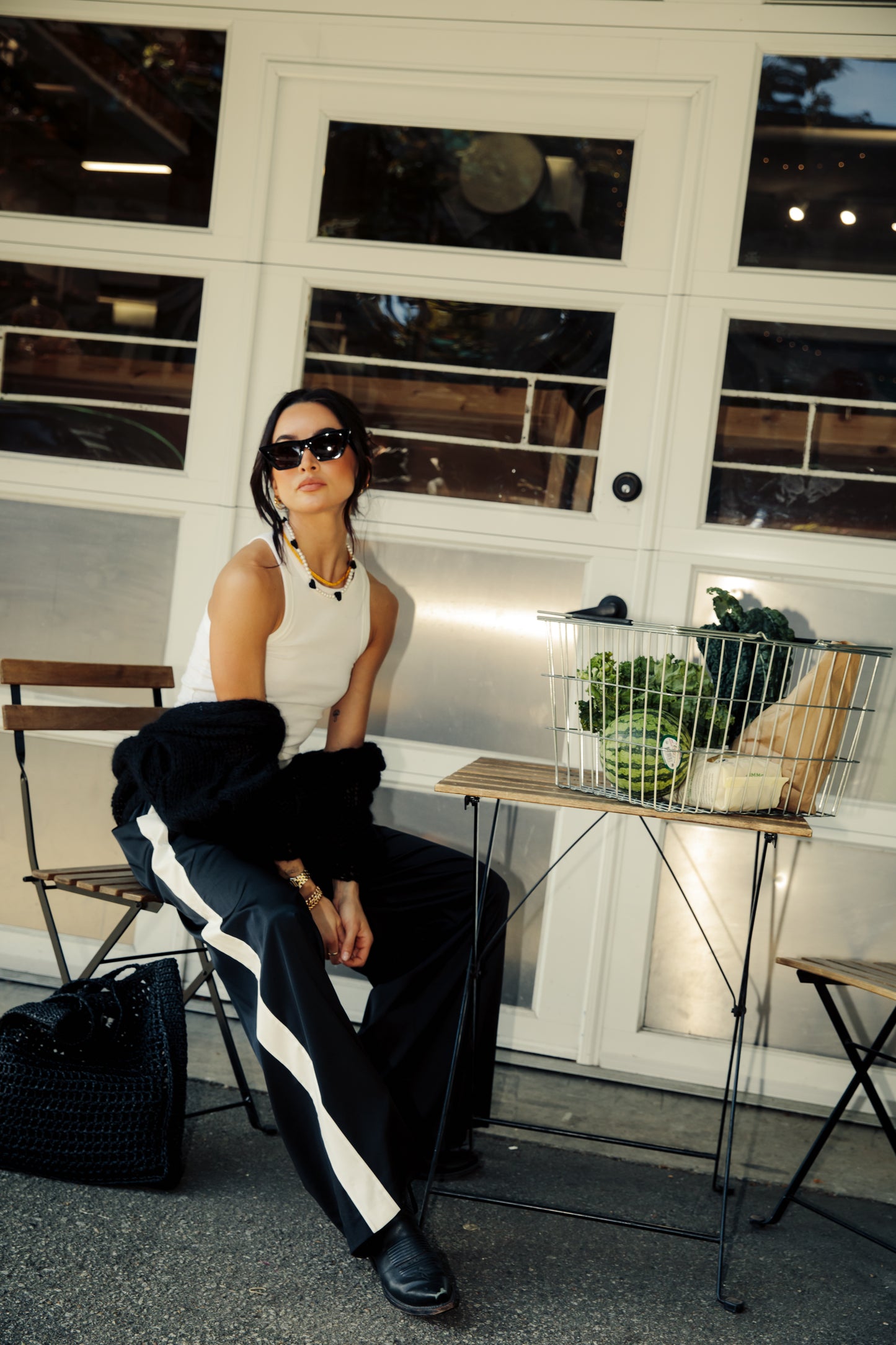 Tuxedo Pant | Jet Black/White Stripe