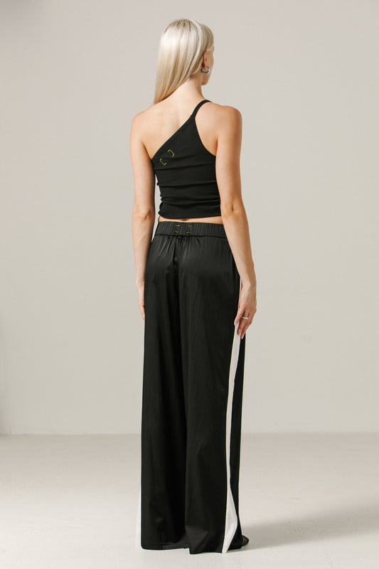 Tuxedo Pant - Jet Black / White Stripe