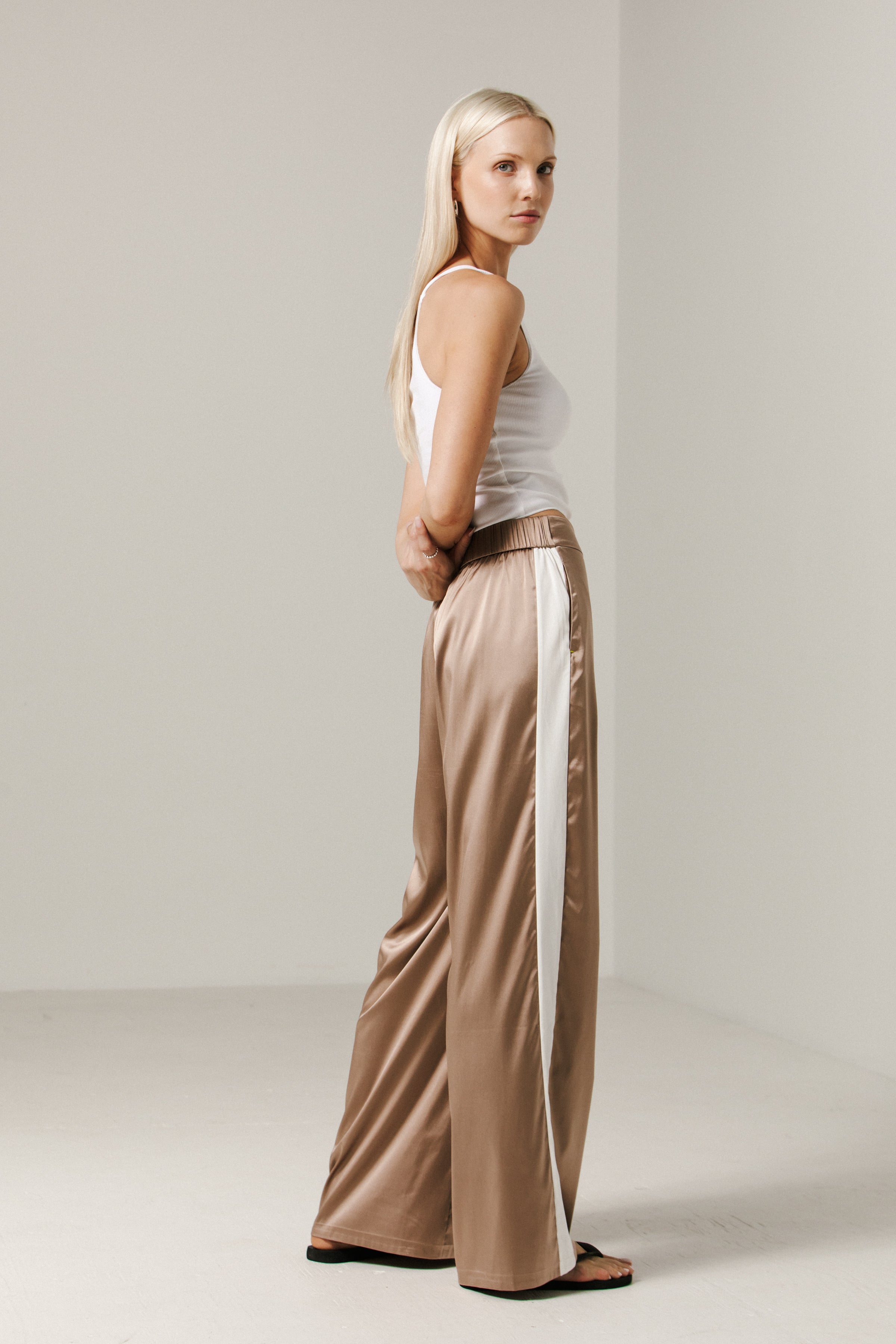 Tuxedo Pant#Color_Sand / White Stripe