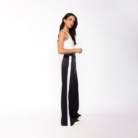 Tuxedo Pant | Jet Black/White Stripe
