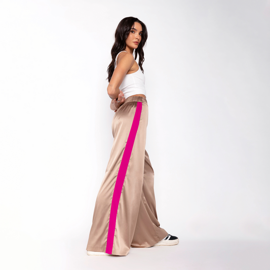 Tuxedo Pant | Sand/Magenta Stripe