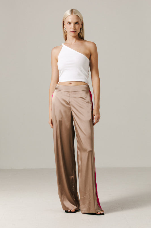 Tuxedo Pant | Sand/Magenta Stripe