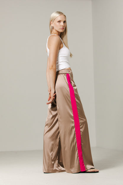 Tuxedo Pant | Sand/Magenta Stripe