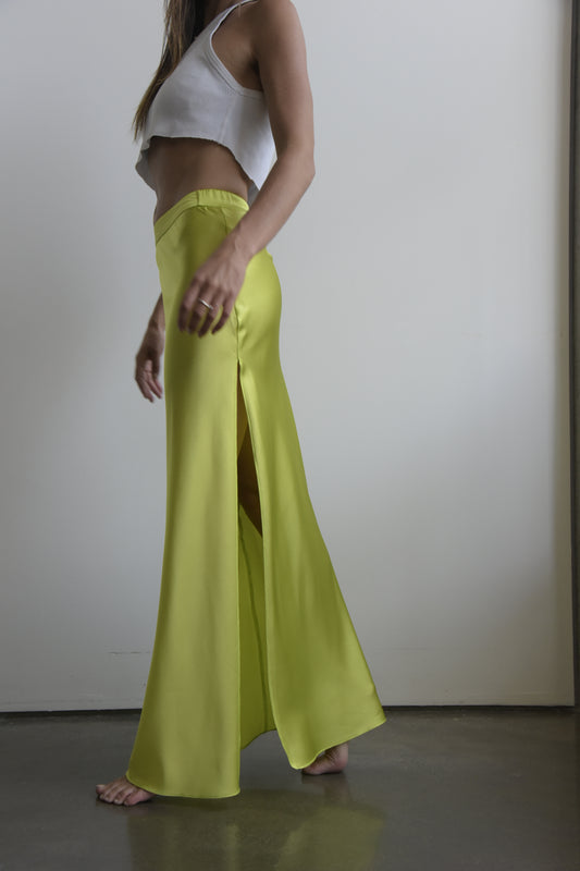 Slit Skirt | Neon Green
